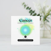 Modernes Zodiac-Schildkankheitszeichen Wassereleme Einladung (Stehend Vorderseite)