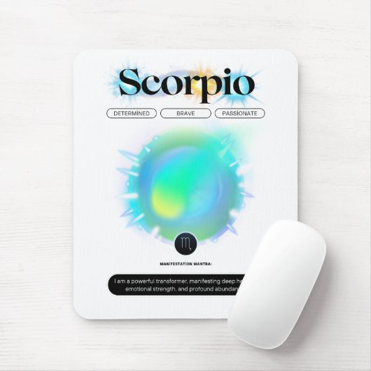 Modernes Zodiac-Schildkrötenzeichen Wasserelement Mousepad (Mit Mouse)