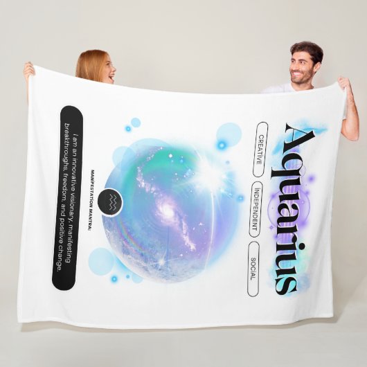 Modernes Zodiac Sign Aquarius Quote Air Element Fleecedecke (Beispiel)