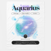 Modernes Zodiac Sign Aquarius Quote Air Element Fleecedecke (Vorderseite)