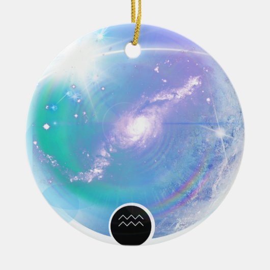 Modernes Zodiac Sign Aquarius Quote Air Element Keramik Ornament (Vorne)