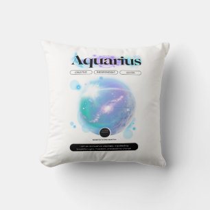 Modernes Zodiac Sign Aquarius Quote Air Element Kissen