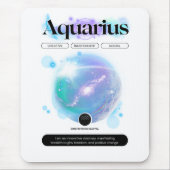 Modernes Zodiac Sign Aquarius Quote Air Element Mousepad (Vorne)