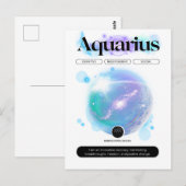 Modernes Zodiac Sign Aquarius Quote Air Element Postkarte (Vorne/Hinten)