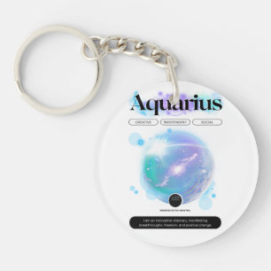 Modernes Zodiac Sign Aquarius Quote Air Element Schlüsselanhänger