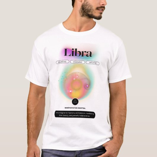 Modernes Zodiac Sign Libra Quote Air Element T-Shirt (Vorderseite)