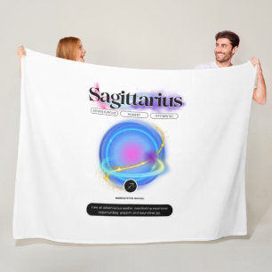Modernes Zodiac Sign Sagittarier Kostenelement Feu Fleecedecke