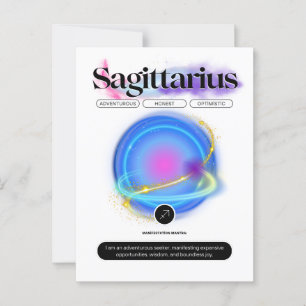 Modernes Zodiac Sign Sagittarier Kostenelement Feu Postkarte