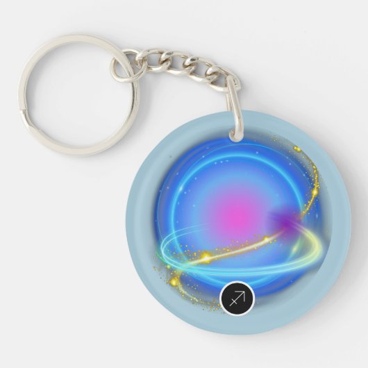 Modernes Zodiac Sign Sagittarier Kostenelement Feu Schlüsselanhänger (Vorderseite)