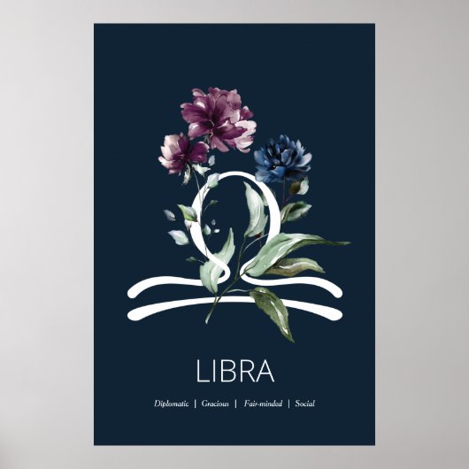 Modernes Zodiac Star Sign Libra Poster (Vorne)