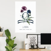 Modernes Zodiac Star Sign Libra Poster (Heimbüro)