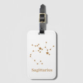 Modernes Zodiac-Zeichen Gold Sagittarier| Elementf Gepäckanhänger (Vorderseite Vertikal)