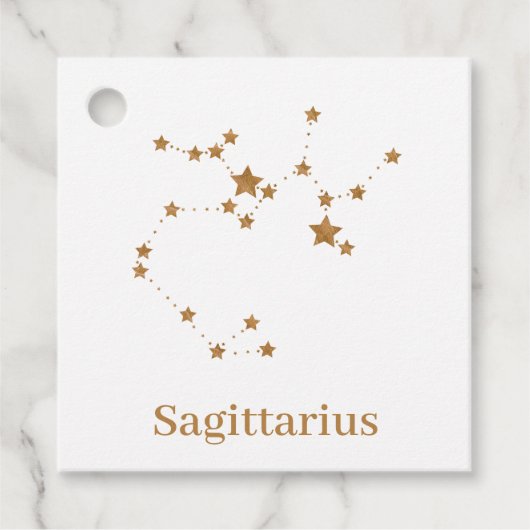 Modernes Zodiac-Zeichen Gold Sagittarier| Elementf Geschenkanhänger (Vorderseite)