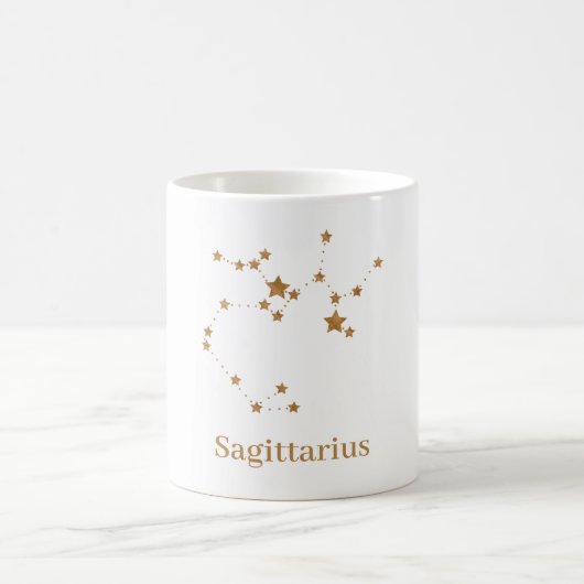 Modernes Zodiac-Zeichen Gold Sagittarier| Elementf Kaffeetasse (Mittel)