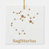 Modernes Zodiac-Zeichen Gold Sagittarier| Elementf Keramikornament (Rückseite)