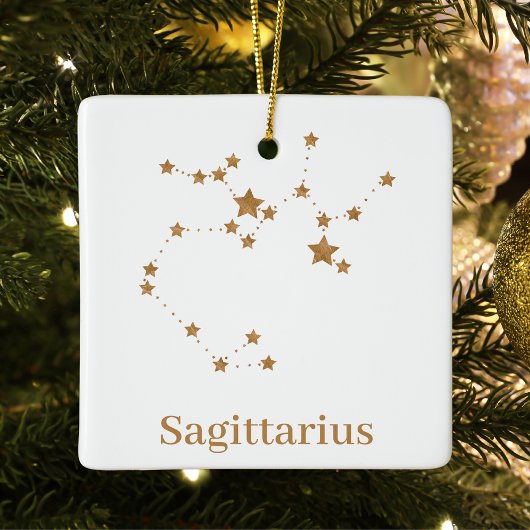 Modernes Zodiac-Zeichen Gold Sagittarier| Elementf Keramikornament