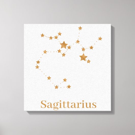 Modernes Zodiac-Zeichen Gold Sagittarier| Elementf Leinwanddruck (Vorderseite)