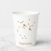 Modernes Zodiac-Zeichen Gold Sagittarier| Elementf Pappbecher (Rückseite)