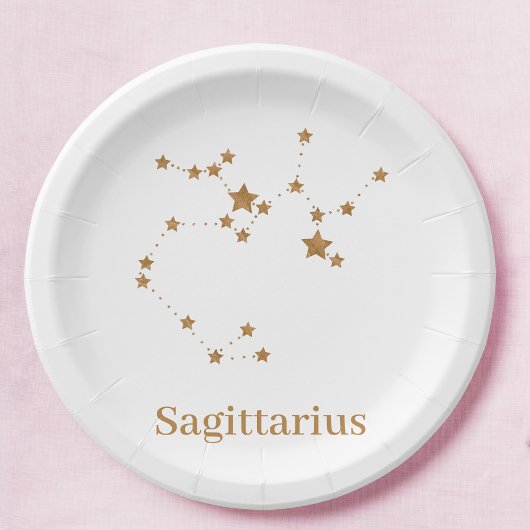 Modernes Zodiac-Zeichen Gold Sagittarier| Elementf Pappteller