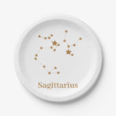 Modernes Zodiac-Zeichen Gold Sagittarier| Elementf Pappteller (Vorderseite)