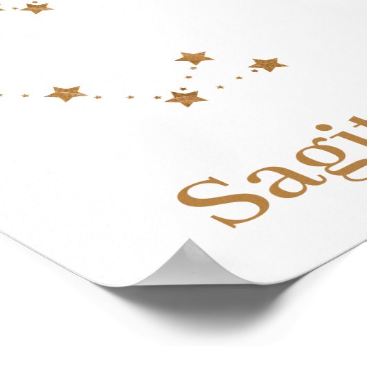 Modernes Zodiac-Zeichen Gold Sagittarier| Elementf Poster (Ecke)