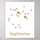 Modernes Zodiac-Zeichen Gold Sagittarier| Elementf Poster (Vorne)