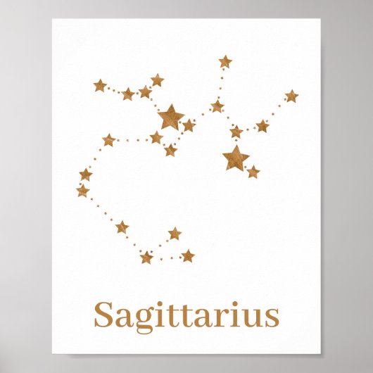 Modernes Zodiac-Zeichen Gold Sagittarier| Elementf Poster (Vorne)