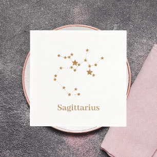 Modernes Zodiac-Zeichen Gold Sagittarier  Elementf Serviette