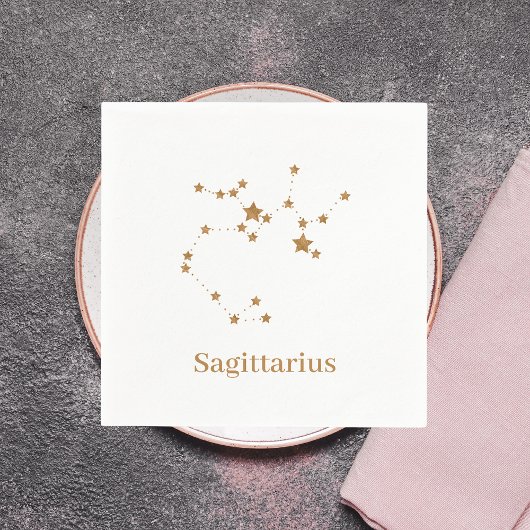 Modernes Zodiac-Zeichen Gold Sagittarier| Elementf Serviette