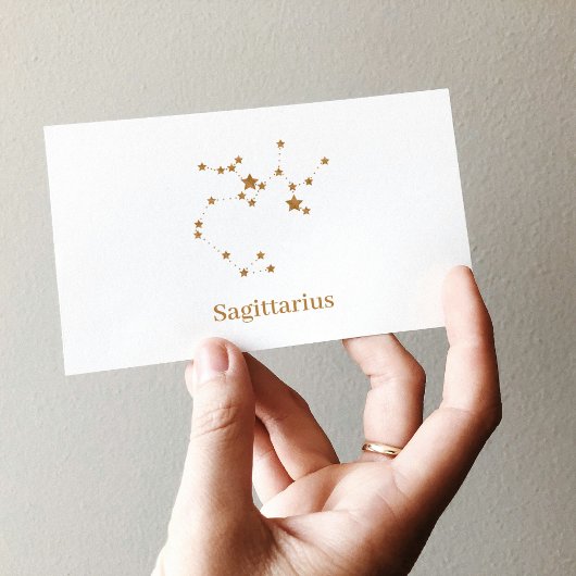 Modernes Zodiac-Zeichen Gold Sagittarier| Elementf Visitenkarte