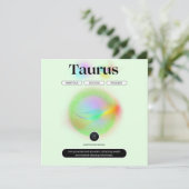 Modernes Zodiac-Zeichen Taurus Zitat-Erdelement Einladung (Stehend Vorderseite)