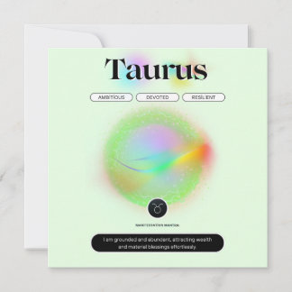 Modernes Zodiac-Zeichen Taurus Zitat-Erdelement Einladung