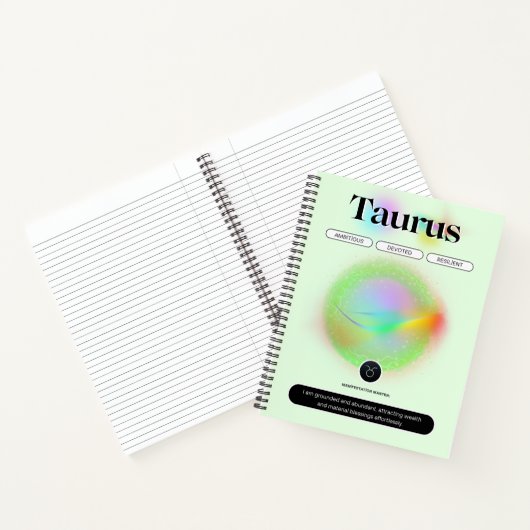 Modernes Zodiac-Zeichen Taurus Zitat-Erdelement Notizblock (Innenseite)