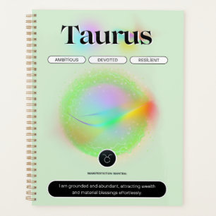 Modernes Zodiac-Zeichen Taurus Zitat-Erdelement Planer