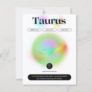 Modernes Zodiac-Zeichen Taurus Zitat-Erdelement Postkarte