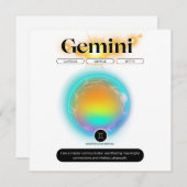 Modernes Zodiac-Zeichen-Zwillingsflugelement Einladung (Vorne/Hinten)