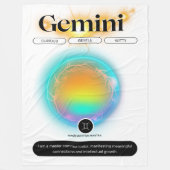 Modernes Zodiac-Zeichen-Zwillingsflugelement Fleecedecke (Vorderseite)