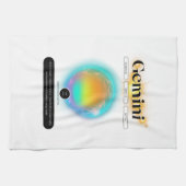 Modernes Zodiac-Zeichen-Zwillingsflugelement Geschirrtuch (Horizontal)