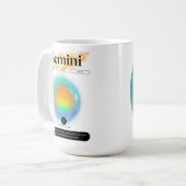 Modernes Zodiac-Zeichen-Zwillingsflugelement Kaffeetasse (Vorderseite Links)