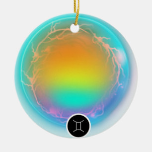 Modernes Zodiac-Zeichen-Zwillingsflugelement Keramik Ornament