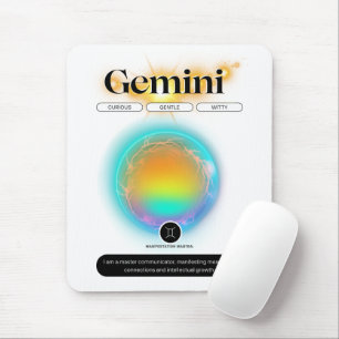 Modernes Zodiac-Zeichen-Zwillingsflugelement Mousepad