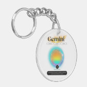 Modernes Zodiac-Zeichen-Zwillingsflugelement Schlüsselanhänger (Vorderseite links)