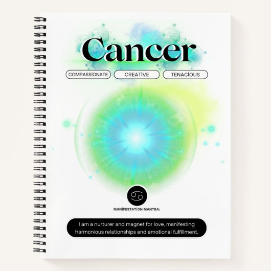 Modernes Zodiaka-Gebärdenziffer Wasserelement Notizblock (Vorderseite)