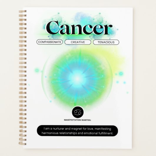 Modernes Zodiaka-Gebärdenziffer Wasserelement Planer (Vorderseite)