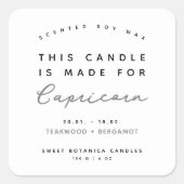 Modernes Zodiaketikett Quadratischer Aufkleber (Vorderseite)