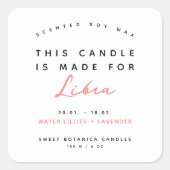 Modernes Zodiaketikett Quadratischer Aufkleber (Vorderseite)