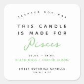 Modernes Zodiaketikett Quadratischer Aufkleber (Vorderseite)