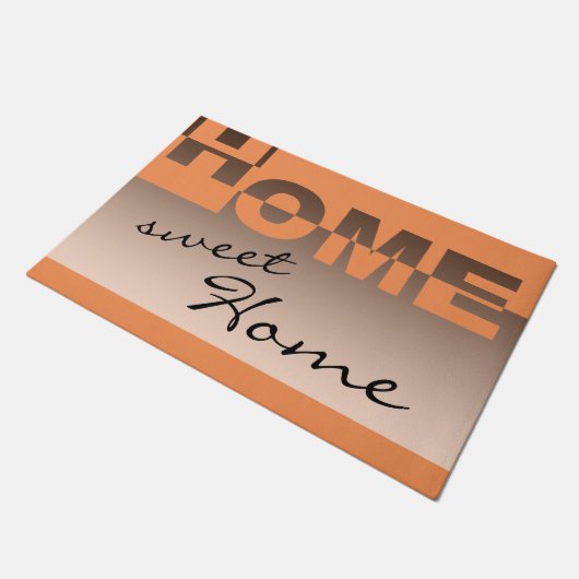 Modernes ZUHAUSE Banner + Ihr Backgr. Ideen Fußmatte (Schrägansicht)