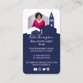 Modernes Zuhause Beruflich Real Anwesen Agent Foto Visitenkarte (Rückseite)