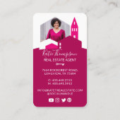 Modernes Zuhause Beruflich Real Anwesen Agent Foto Visitenkarte (Rückseite)